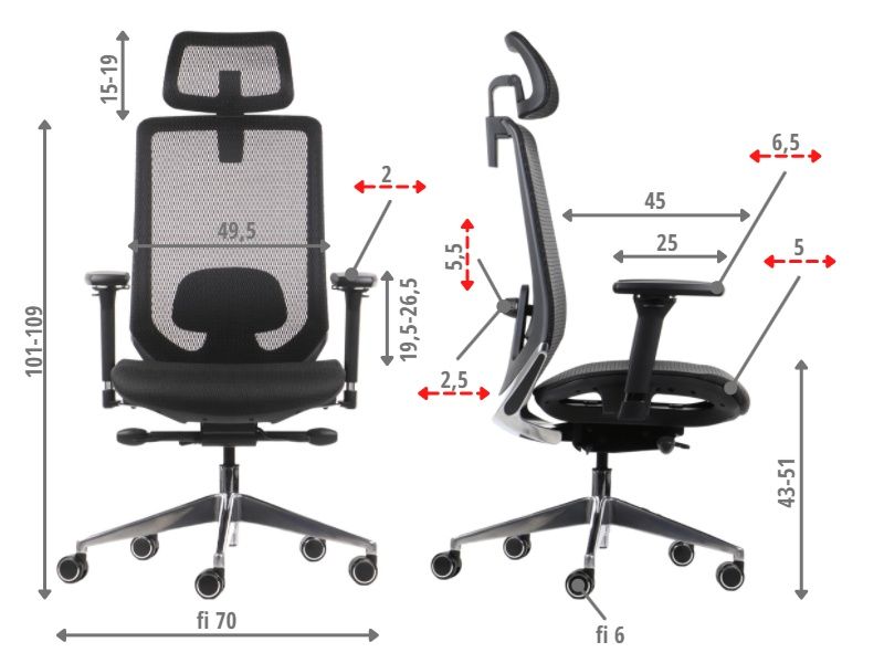 Fotel biurowy DITTER - elegancki fotel do gabinetu wyposażony w ergonomiczne regulacje. Sprawdż sam.