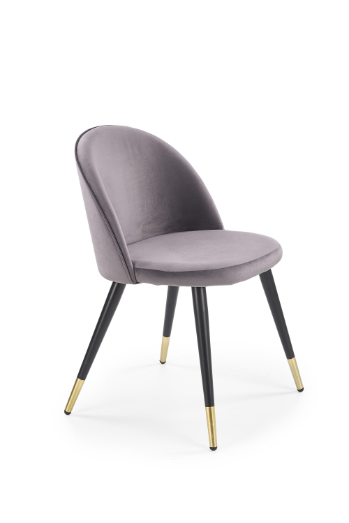 K315 krzesło nogi - czarne / złote, tapicerka - c. popiel
