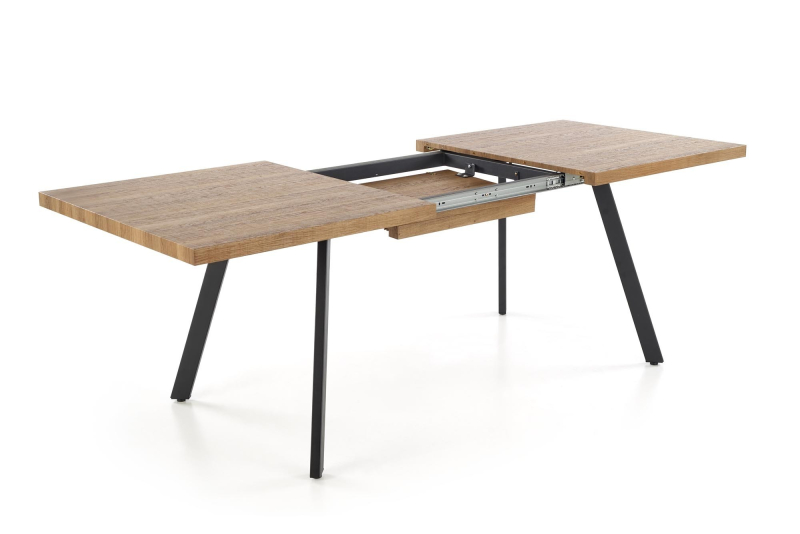 BERLIN stół rozkładany 160/220 cm, blat - orzechowy, stelaż - czarny BERLIN stół rozkładany 160/220 cm, blat - orzechowy, stelaż - czarny