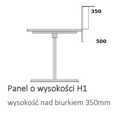 Ścianka działowa akustyczna SELVA DESK SV DK160 H1/H2 - Wysokość H1 - 500 mm