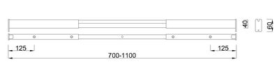 Stelaż metalowy do biurka/stołu MOBILER/Elipsa-SL - głębokość 59 cm - długość belki 70-110 cm