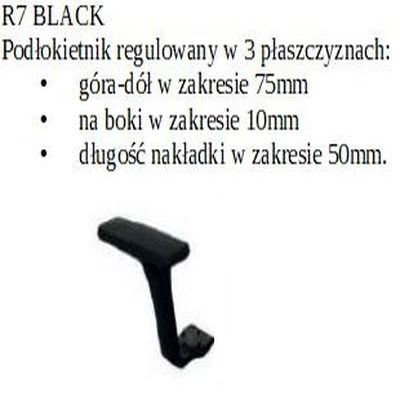 Fotel biurowy MAXPRO BT black/chrome - R7 czarny regulacja w 3 płaszczyznach