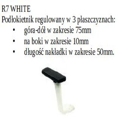 Fotel biurowy MAXPRO WT HD white/chrome - R7 biały regulacja w 3 płaszczyznach