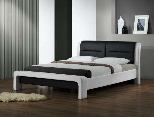 CASSANDRA 120cm łóżko biało-czarny (3p=1szt)