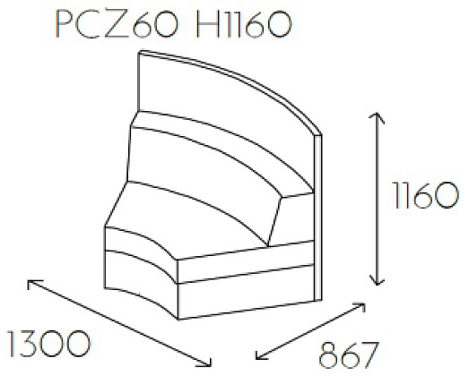 Siedzisko łukowe PL@NET PCZ60 H1160
