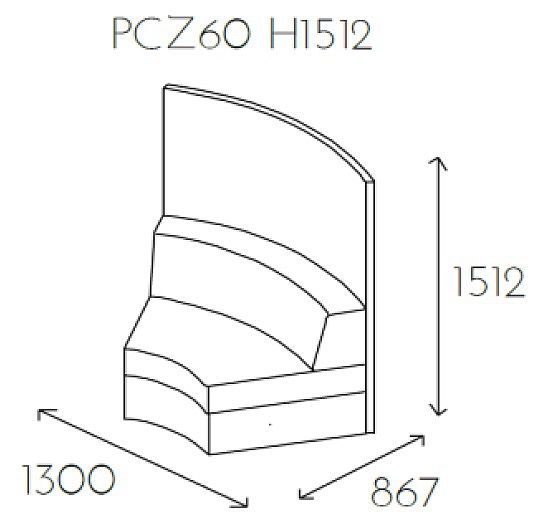 Siedzisko łukowe PL@NET PCZ60 H1512