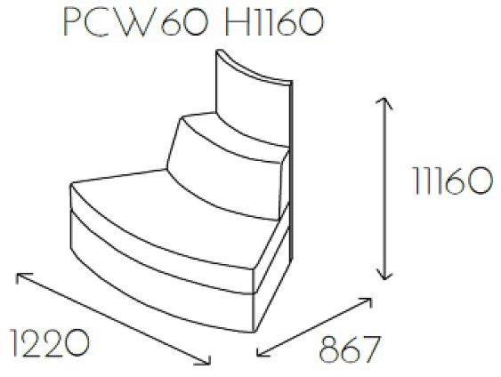 Siedzisko łukowe PL@NET PCW60 H1160