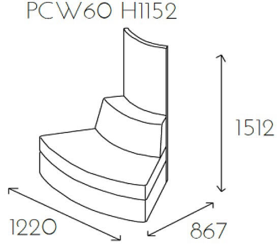 Siedzisko łukowe PL@NET PCW60 H1512