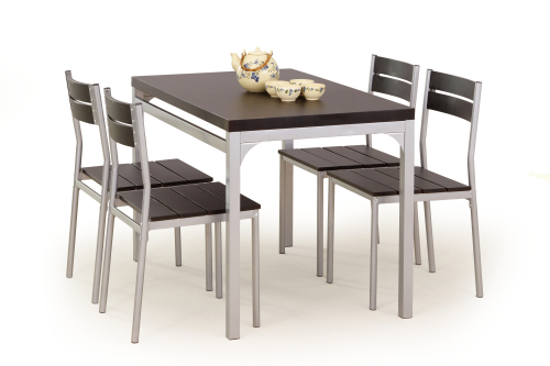 Zestaw: stół MALCOLM + 4 krzesła wenge