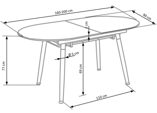 Stół rozkładany CALIBER 