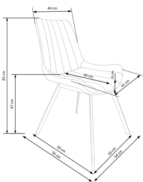 K279 krzesło w kolorze popielatym (2p=4szt)