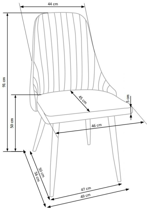 K285 krzesło ciemny popiel (1p=4szt)