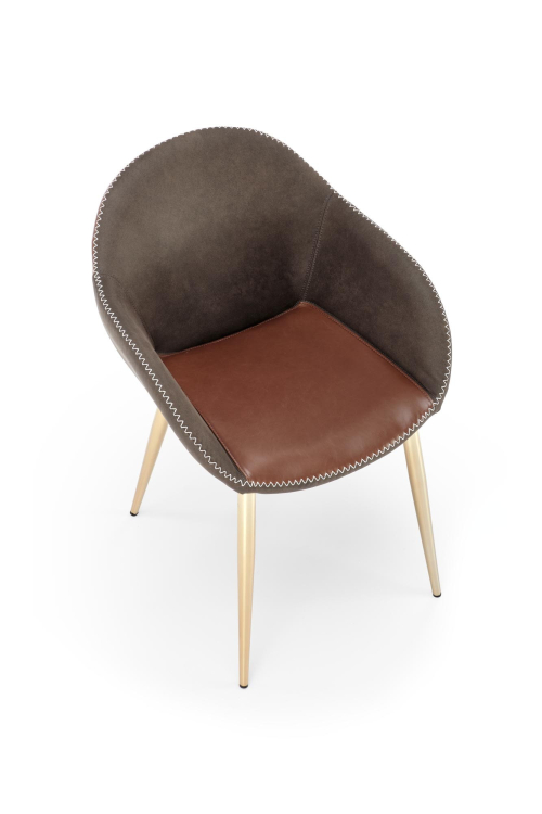K304 krzesło ciemny popiel / brązowy / złoty chrom (1p=2szt)