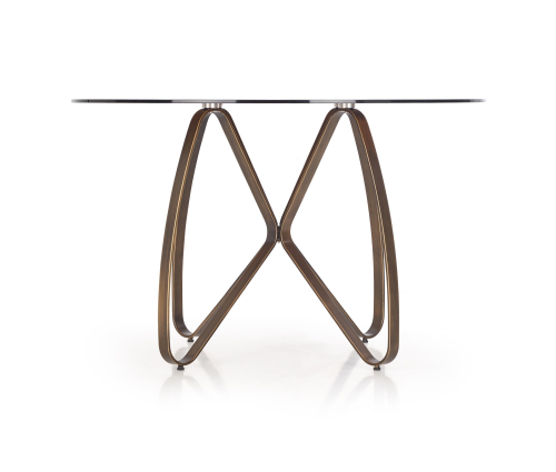 Stół LUNGO O120/76 cm, brązowy/złoty antyczny