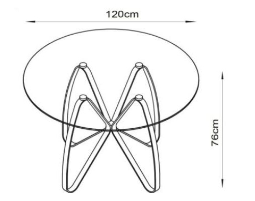 Stół LUNGO O120/76 cm, brązowy/złoty antyczny