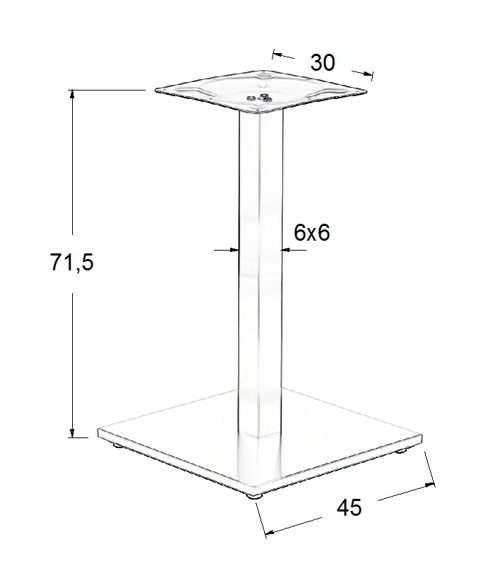 Podstawa do stolika SH-2002-1/S/6 - wysokość 71,5 cm 45x45cm
