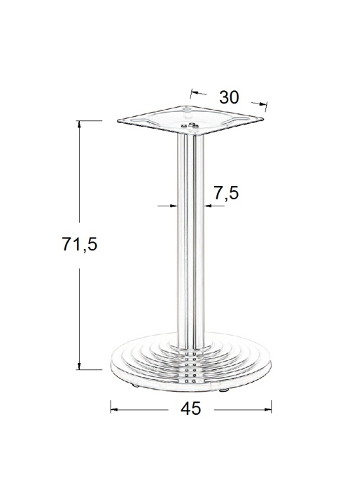 Podstawa do stolika SH-2013/S - wysokość 71,5cm fi 45cm