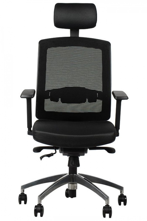 Fotel Biurowy GN-301 alu z wysuwem siedziska, czarny