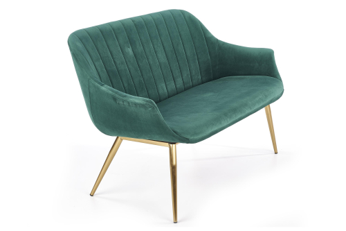 ELEGANCE 2 XL sofa tapicerka - ciemny zielony, nogi - złote