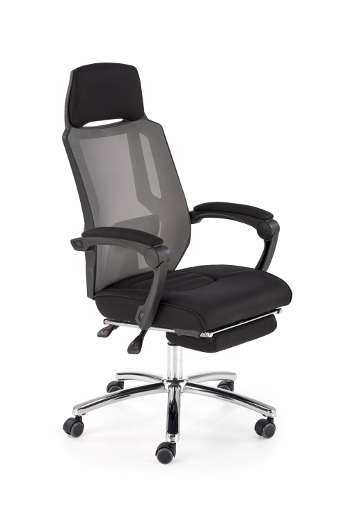 Fotel obrotowy FREEMAN z podnożkiem czarny / popielaty