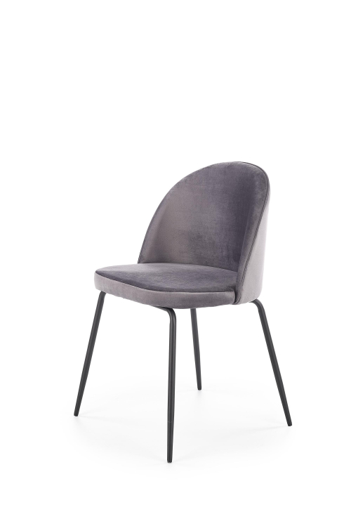 K314 krzesło w kolorze ciemny popielaty/ nogi - czarne