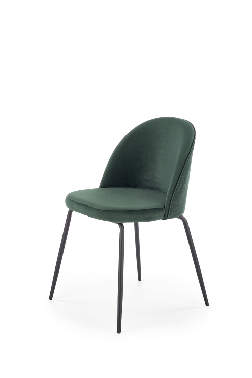 K314 krzesło w kolorze ciemno zielonym/ nogi - czarne (1p=2szt)