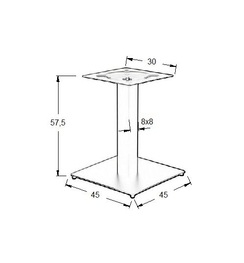 Podstawa do stolika SH-5002-5/L/B czarna - wysokość 57,5 cm 45x45 cm