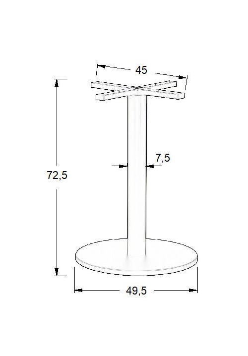 Podstawa do stolika SH-5001-7/B  fi 49,5 cm, wys. 72,5 cm