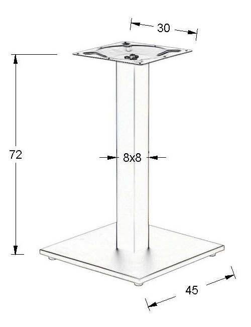 Podstawa do stolika SH-2011-2/B - wysokość 72 cm 45x45 cm