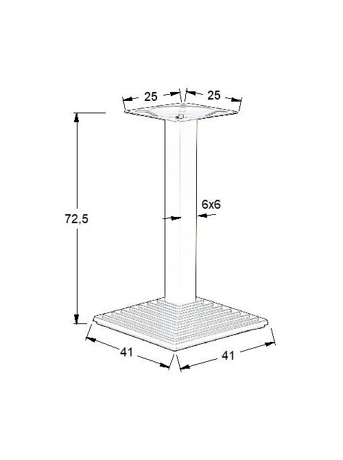 Podstawa do stolika SH-5014-1/60/B - żeliwna wysokość 72,5 cm 41x41 cm 