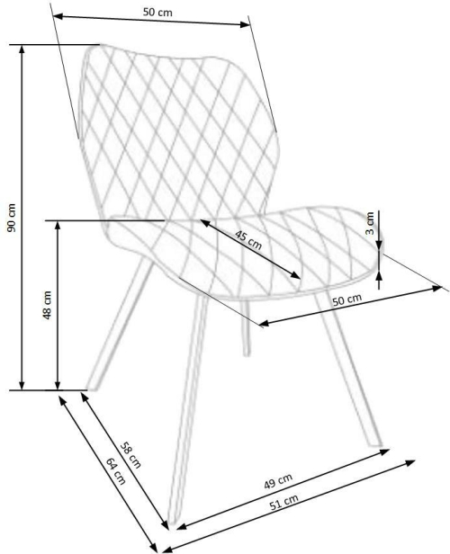 K360 krzesło w kolorze beżowym (1p=4szt)