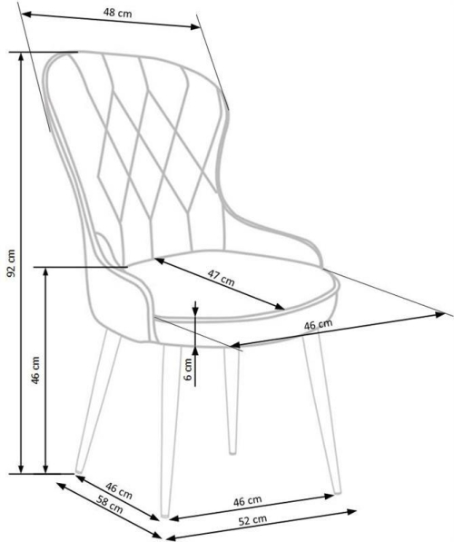 K366 krzesło w kolorze popielatym  (1p=2szt)
