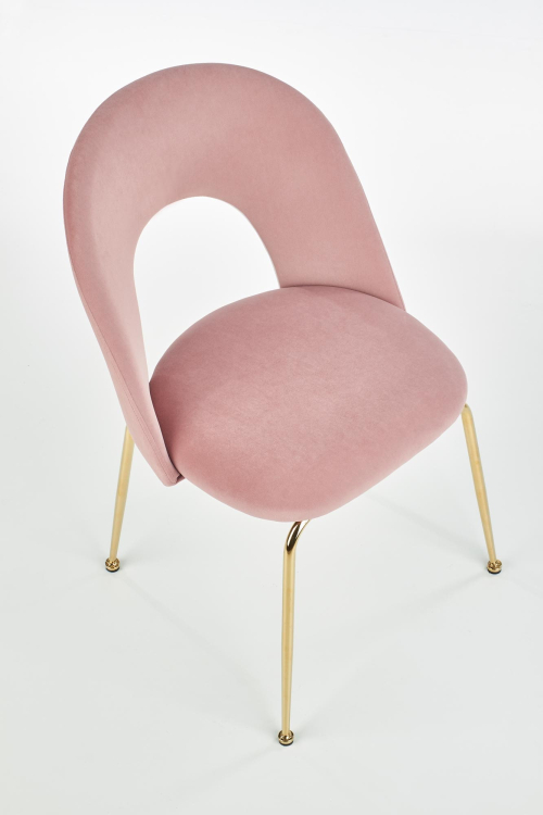 K385 krzesło  w kolorze jasno-różowym / złotym