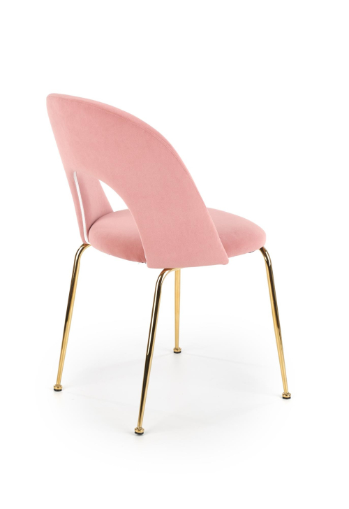 K385 krzesło  w kolorze jasno-różowym / złotym