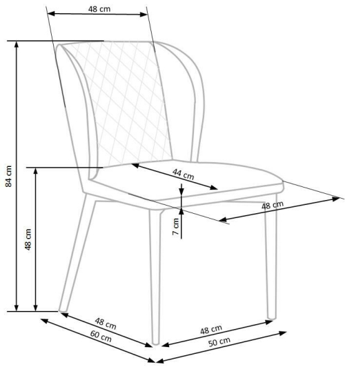 K399 krzesło w kolorze popielatym (1p=2szt)