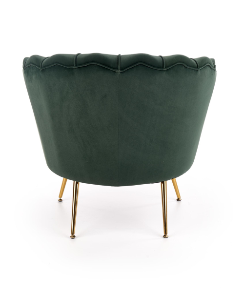 Fotel klubowy AMORINITO ciemny zielony / złoty