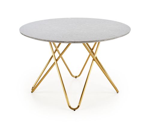 BONELLO stół, blat - popielaty marmur, nogi - złoty (2p=1szt)
