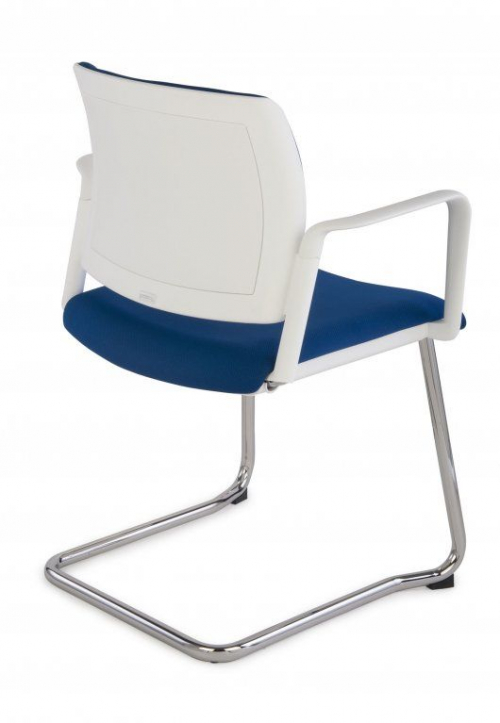 Krzesło konferencyjne Set White V Arm Chrome