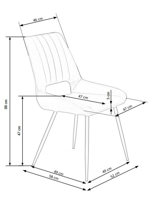 K404 krzesło popielaty (1p=1szt)