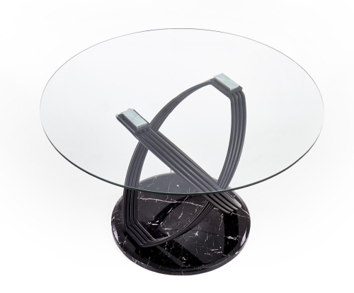 OPTICO stół, blat - transparentny, nogi - czarny