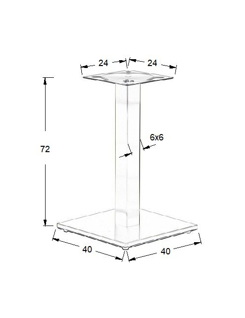Podstawa do stolika SH-2011-1/60/B - wysokość 72 cm 40x40 cm 