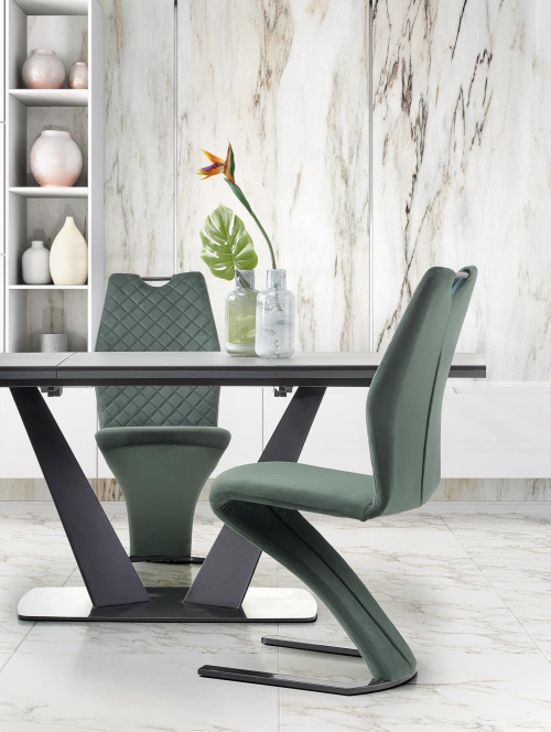 FANGOR stół rozkładany 160-220/90/76 cm, kolor: blat - ciemny popiel, podstawa - czarny