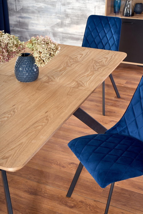 BACARDI stół rozkładany 160-220/90/76 cm,  dąb naturalny / czarny