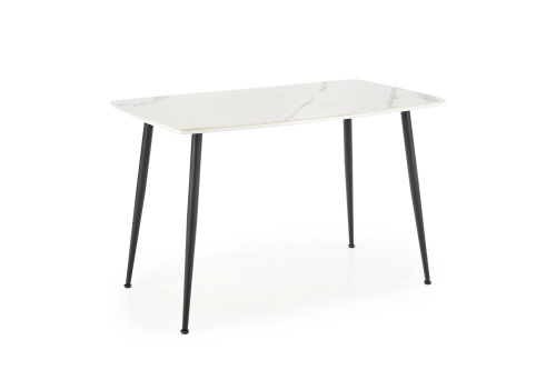 MARCO stół  120/70/77 cm, biały marmur / czarny