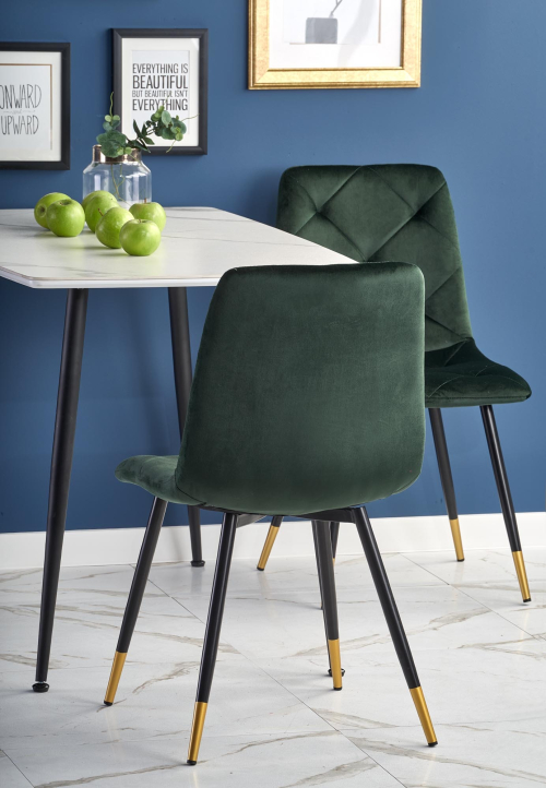 MARCO stół  120/70/77 cm, biały marmur / czarny