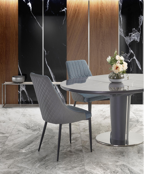 RICARDO stół rozkładany, 120-160/120/76 cm, kolor: popielaty marmur