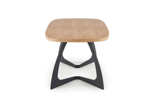 VELDON stół rozkładany 160-200/90/75 cm, kolor: blat - dąb naturalny, nogi - czarny