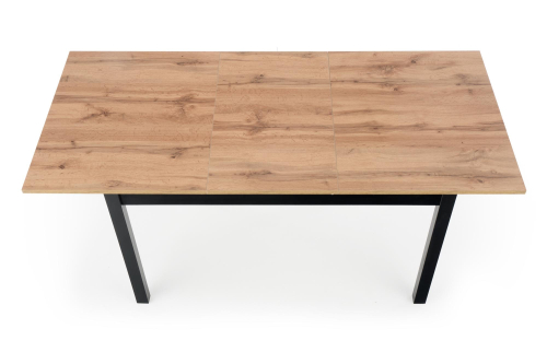 GREG stół rozkładany 124-168/74/75 cm, kolor dąb wotan/czarny