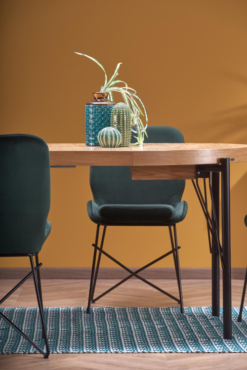 INFERNO stół rozkładany 100-300/100/76 cm, dąb naturalny - czarny