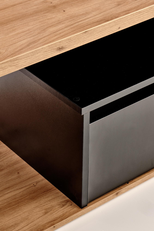 PANTERA ława z szufladą kolor dąb wotan/czarny